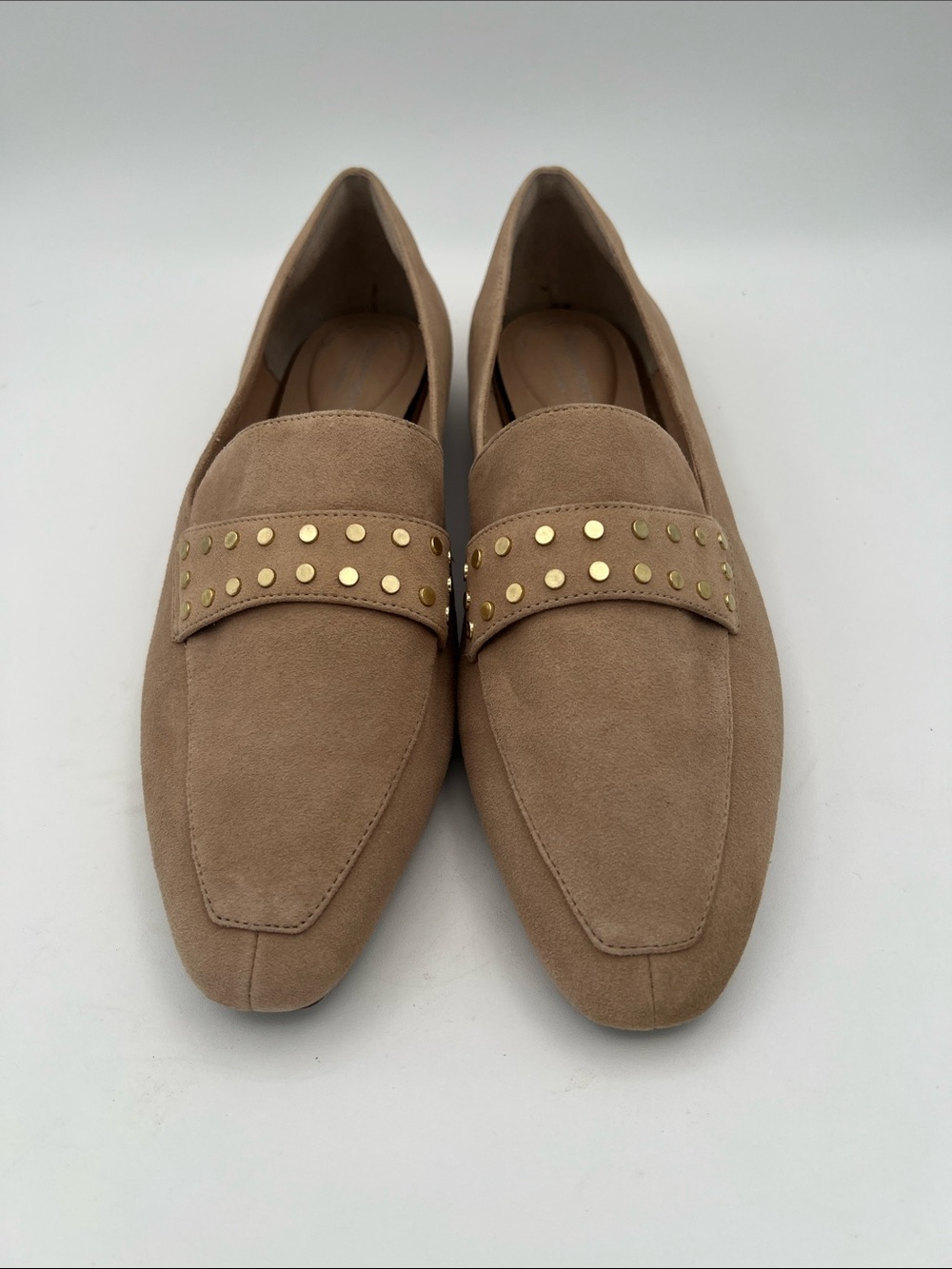 Rockport Total Motion Laylani Studded Loafers Women 9 M Tan Suede Leather Comfy